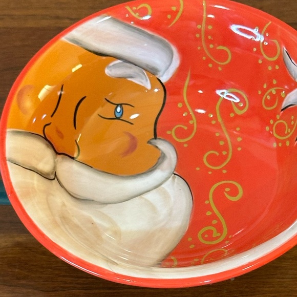 🎄VTG 2000s Christmas St. Nicholas Cream Soup Bowl by Artimino Hand Painted Santa - Picture 2 of 8
